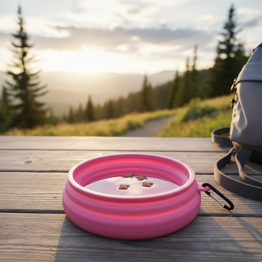 Pink Collapsible Bowl