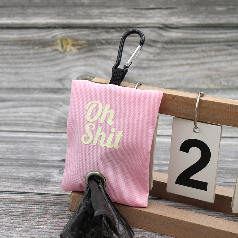Canvas Dog Poop Bag Keychain with Carabiner Clip