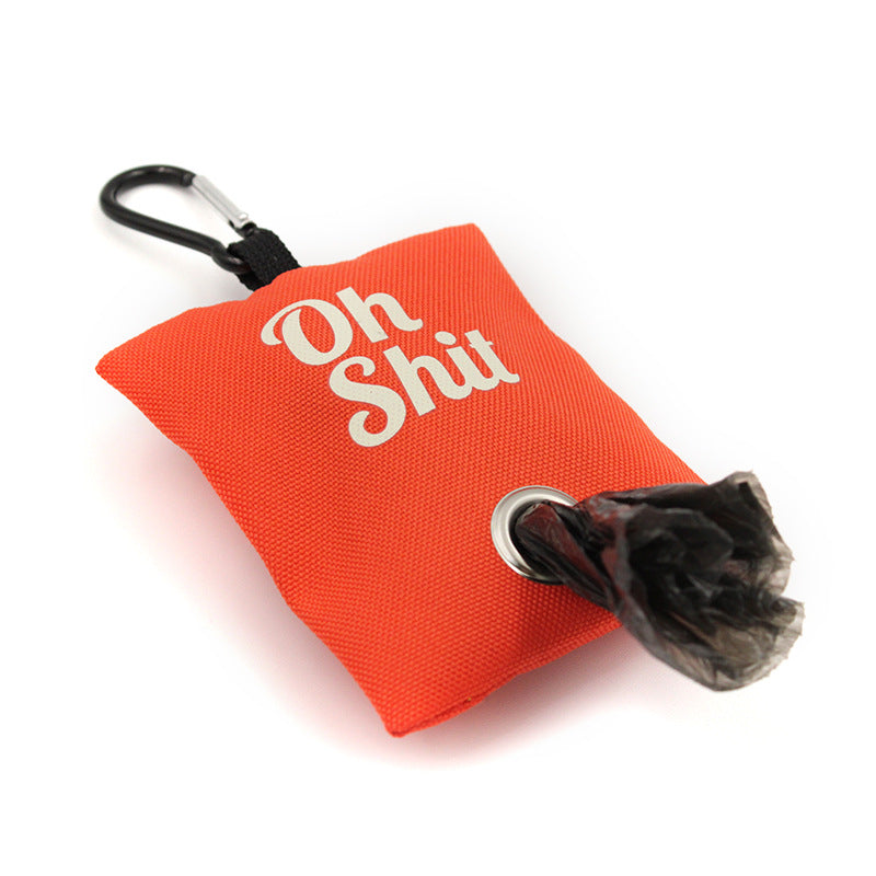 Canvas Dog Poop Bag Keychain with Carabiner Clip