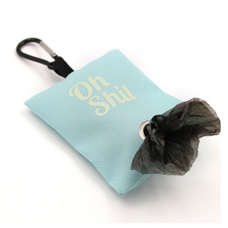 Canvas Dog Poop Bag Keychain with Carabiner Clip