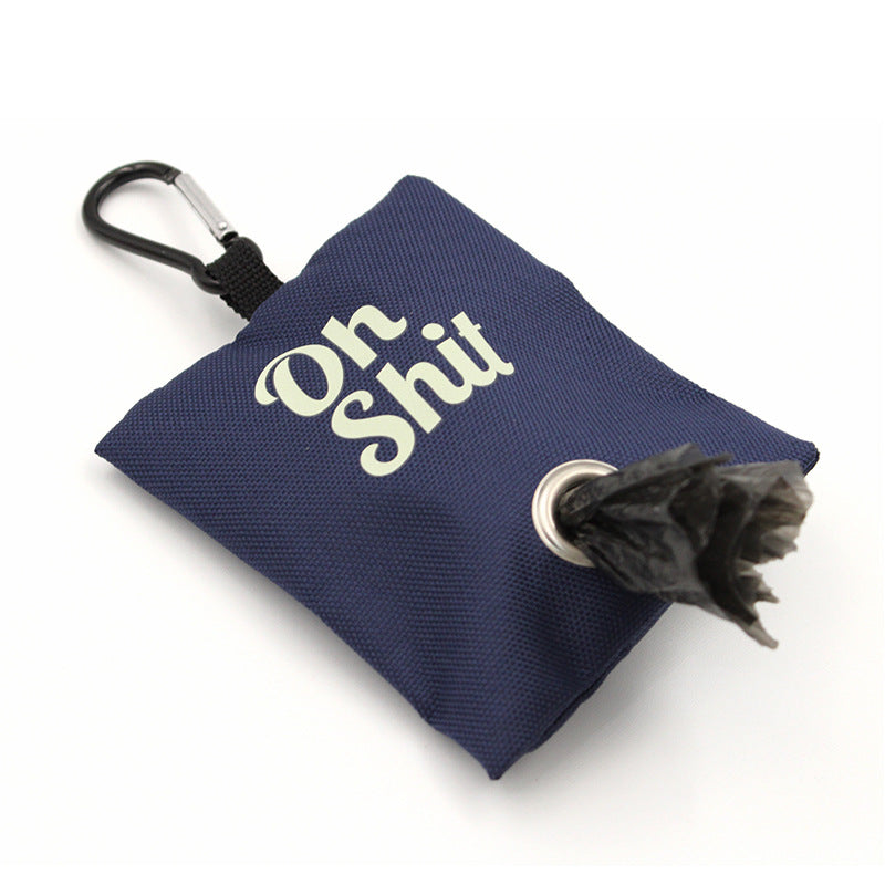 Canvas Dog Poop Bag Keychain with Carabiner Clip