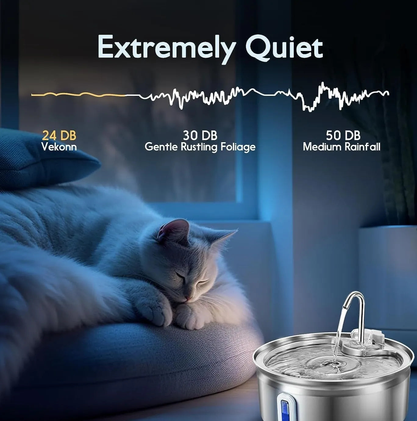 The Premium Paws Hydro-Flow Stainless Fountain