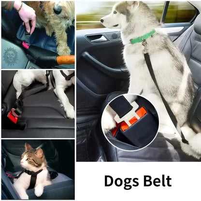 Retractable Pet Seat Belt - Adjustable Car Safety Harness for Dogs & Cats