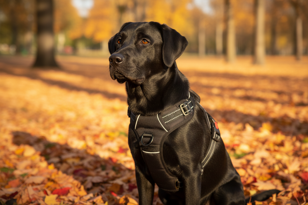 Black Harness Close-Up Autumn
