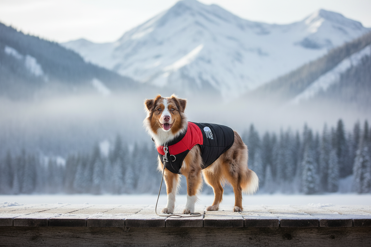 Black Red Dog Puffer Jacket Adventure Lifestyle