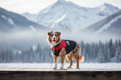 Black Red Dog Puffer Jacket Adventure Lifestyle