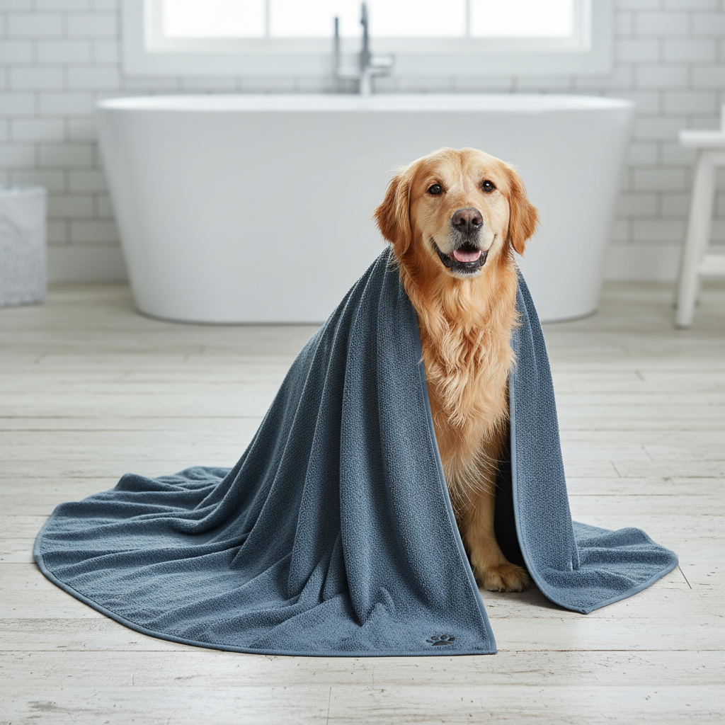 Blue Gray Pet Towel