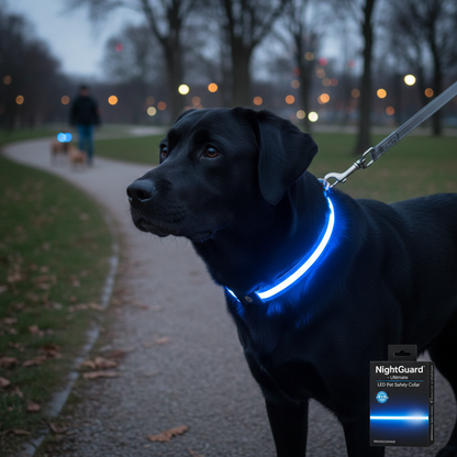 Blue LED Light-Up Pet Collar