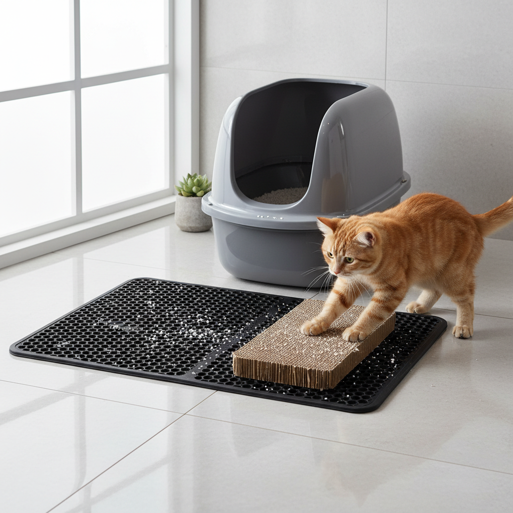 Cat Litter Mat with Litter Box