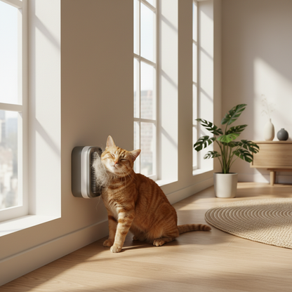 Cat Self-Grooming Brush in Use