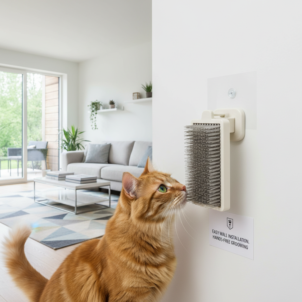 Cat Self-Grooming Brush Installation