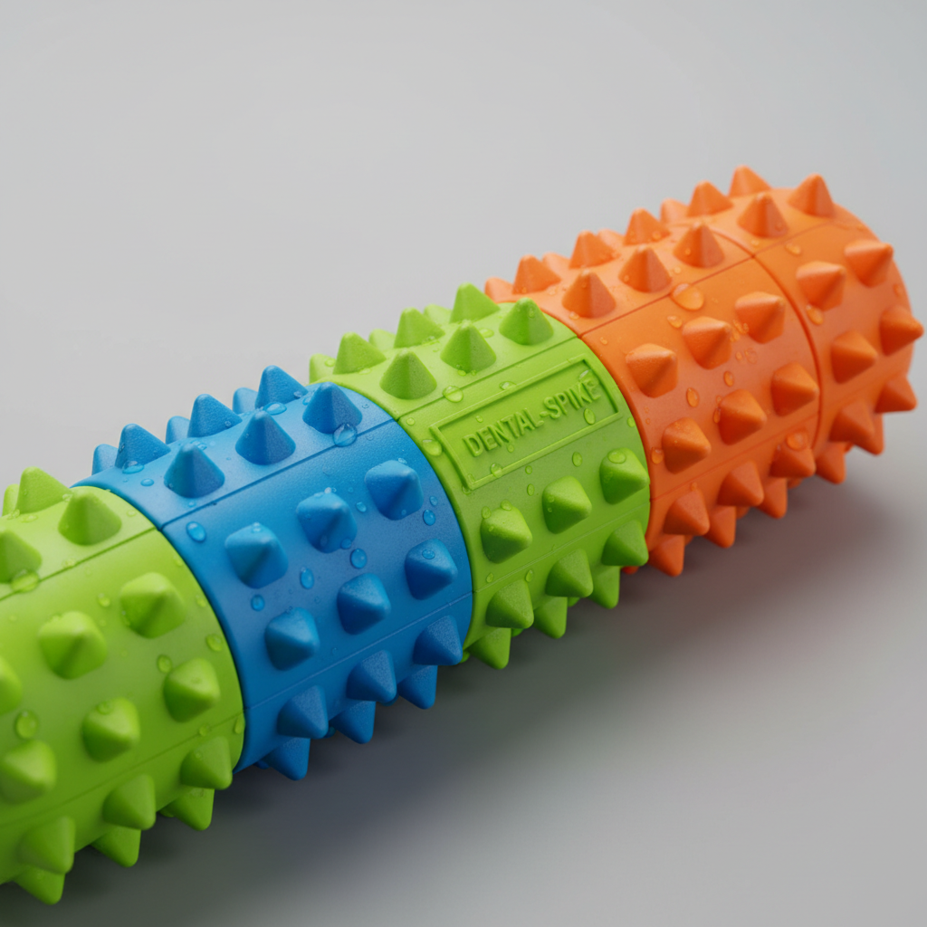 Durable Spiked Rubber Chew Toy Detail