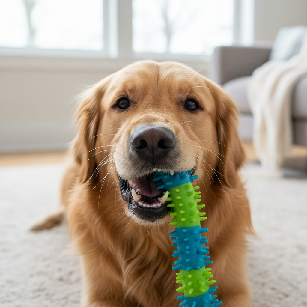 Durable Spiked Rubber Chew Toy Teeth Cleaning