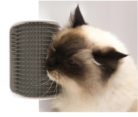 Cat Self-Grooming Brush - Wall-Mounted Corner Massager with Catnip
