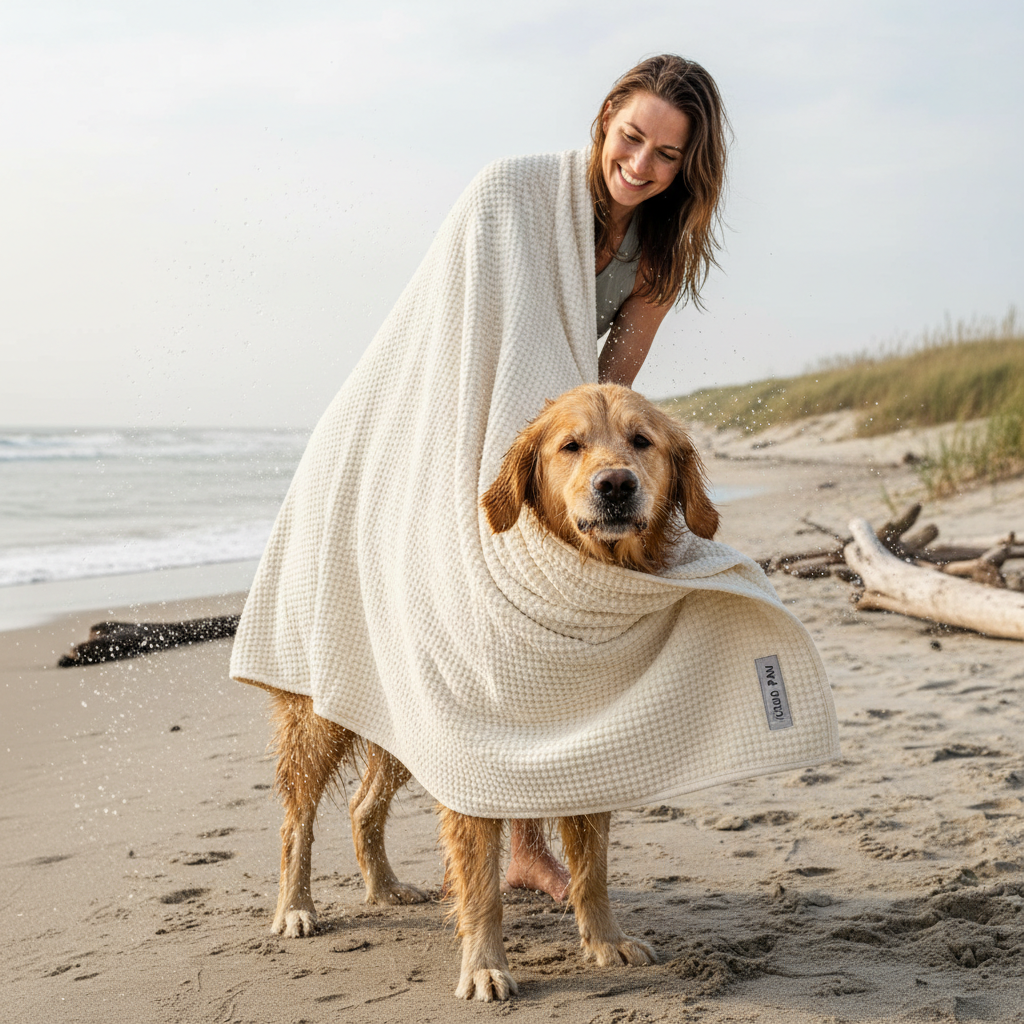 Extra-Large Pet Towel at Beach