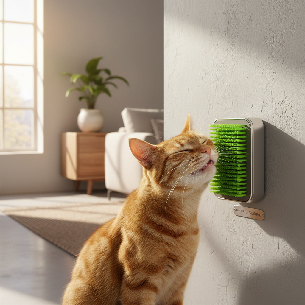 Green Cat Self-Grooming Brush