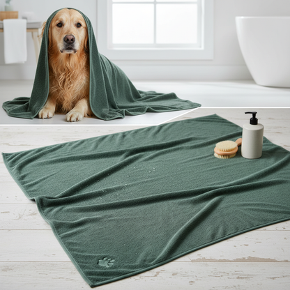 Green Gray Pet Towel