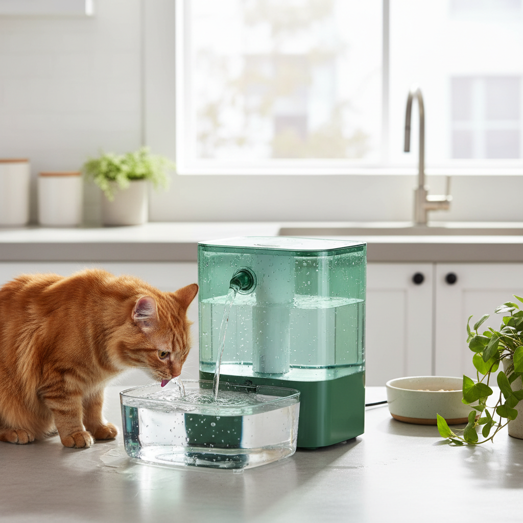 Green Transparent Edge Water Fountain