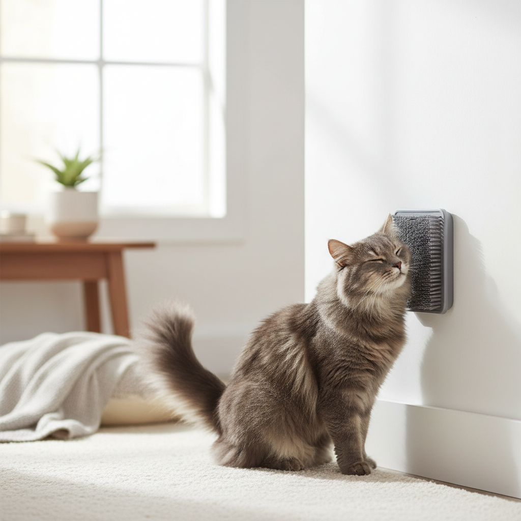 Grey Cat Self-Grooming Brush