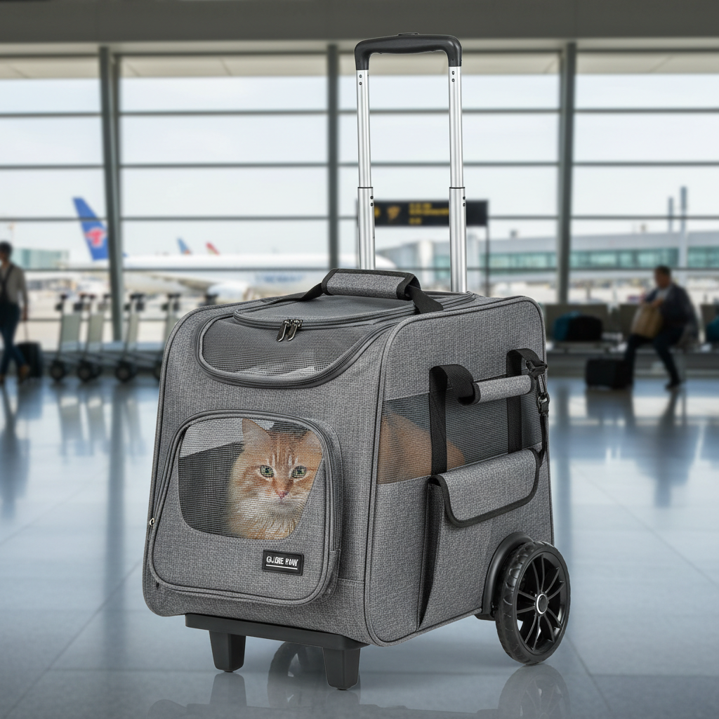 Grey Wheeled Cat Carrier