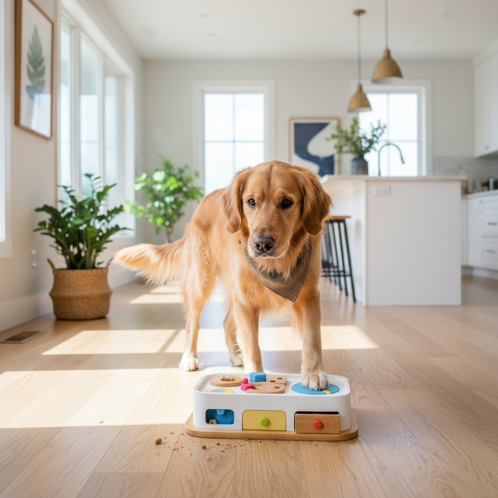 Interactive Dog Puzzle Toy in Use