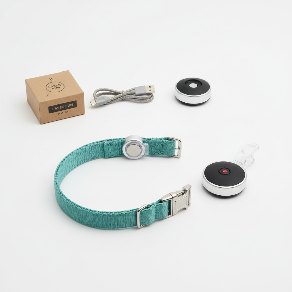 Interactive Laser Collar Toy Flat Lay