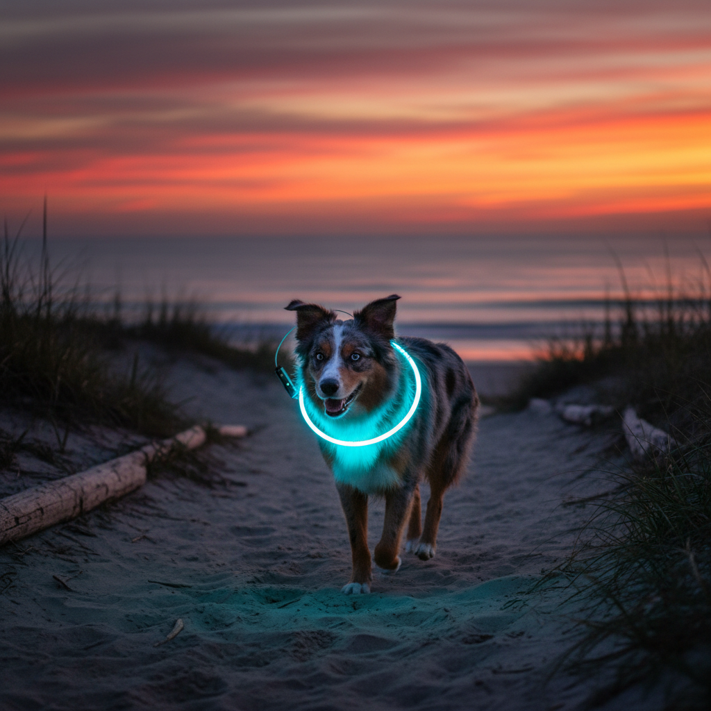 LED Light-Up Pet Collar Border Collie
