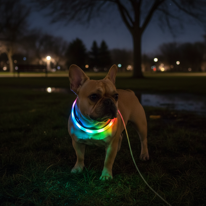 LED Light-Up Pet Collar French Bulldog