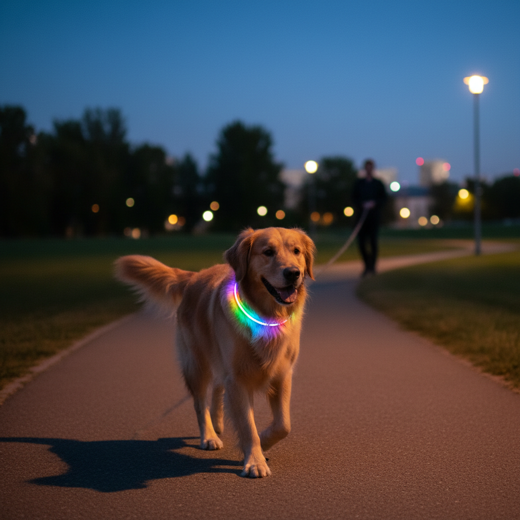 LED Light-Up Pet Collar Golden Retriever