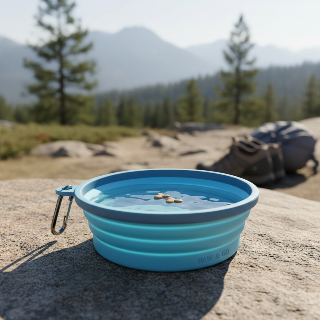 Light Blue Collapsible Bowl