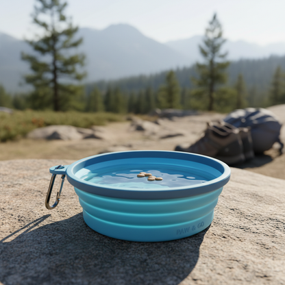 Light Blue Collapsible Bowl