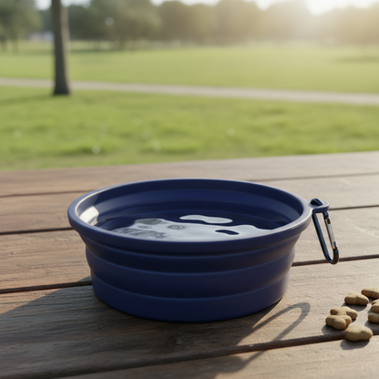 Navy Blue Collapsible Bowl