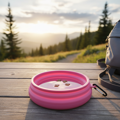 Pink Collapsible Bowl