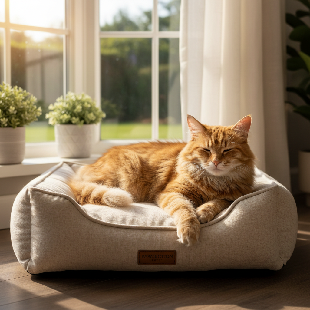 Premium Pet Bed with Cat