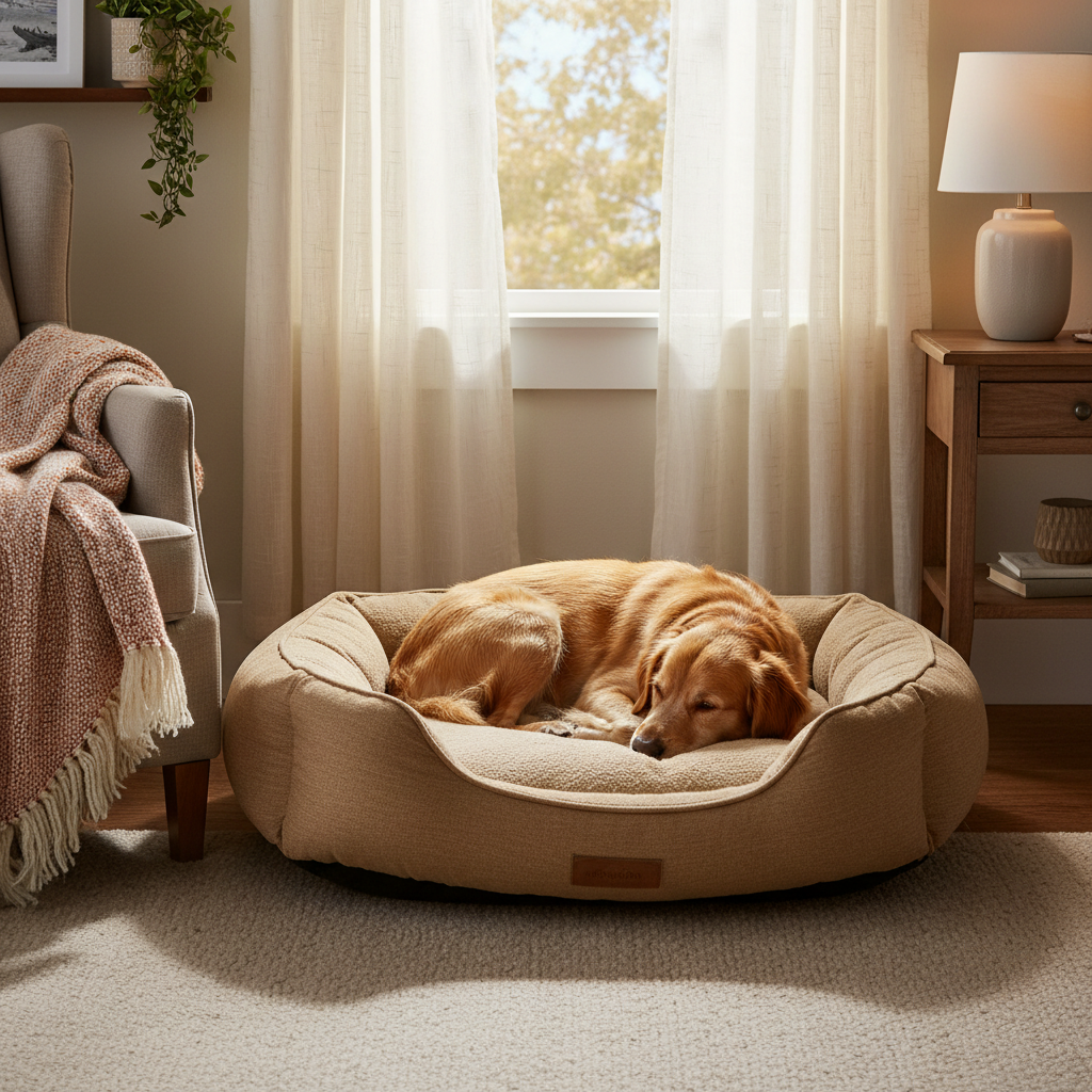 Premium Pet Bed with Dog