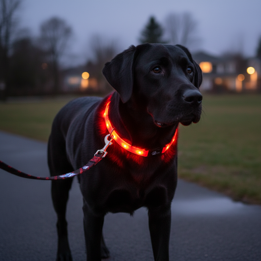 Red LED Light-Up Pet Collar