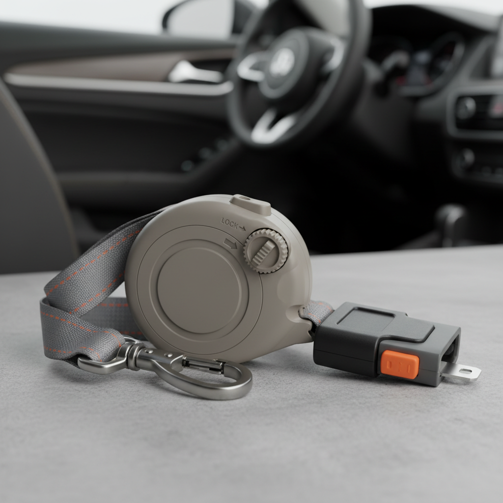 Retractable Pet Seat Belt Detail