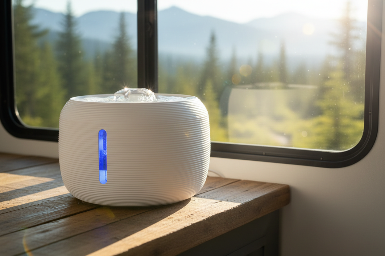 Ribbed White Pet Water Fountain — Mountain Cabin Lifestyle