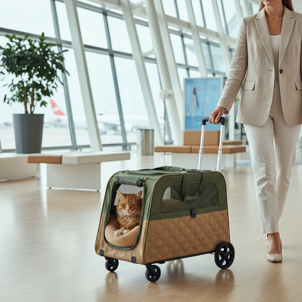 Wheeled Cat Carrier at Airport