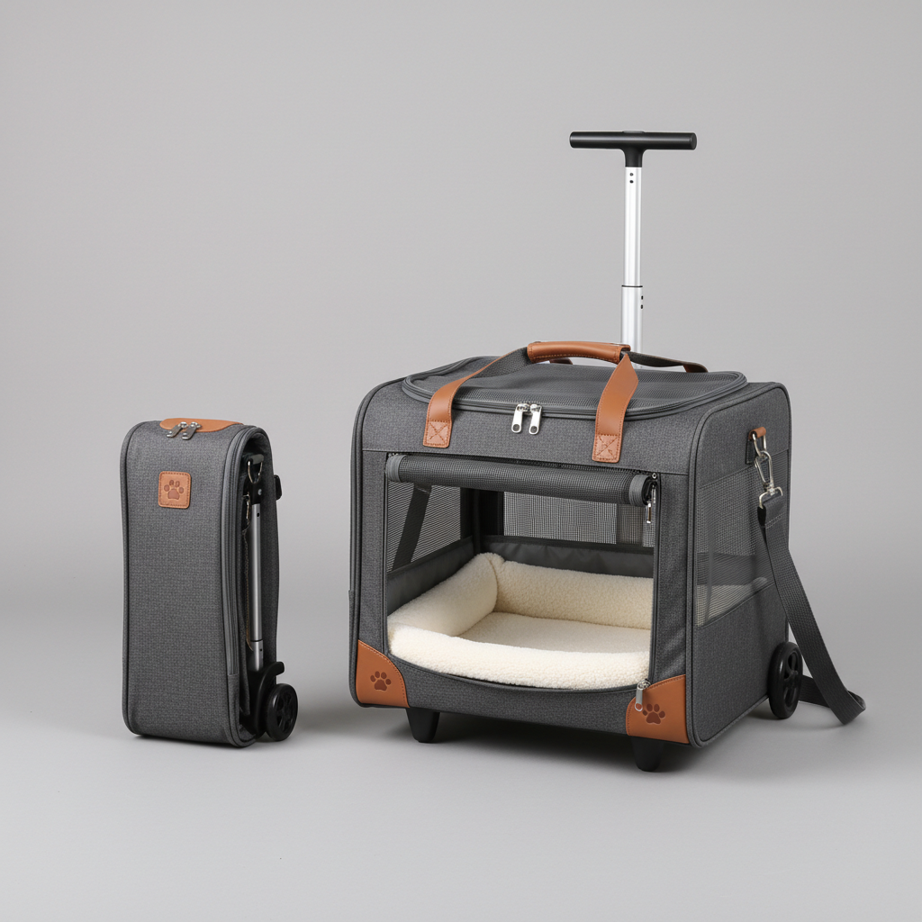 Wheeled Cat Carrier Folded vs Expanded