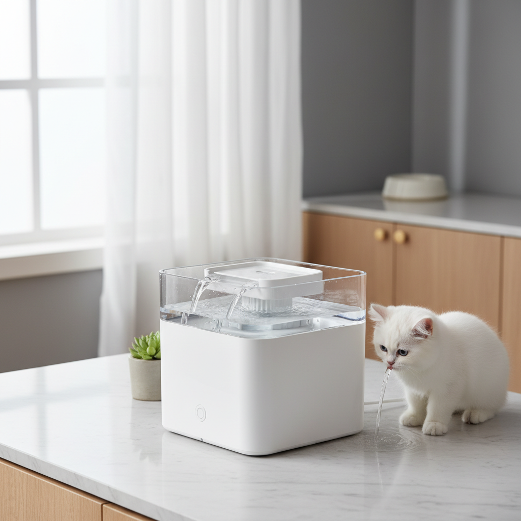 White Transparent Edge Water Fountain
